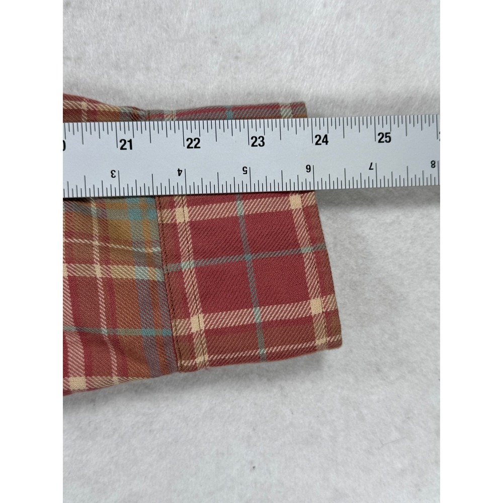 Ralph Lauren Sport Womens 14 Red Plaid Cotton Flannel Button Down Classic Fit - Picture 7 of 8